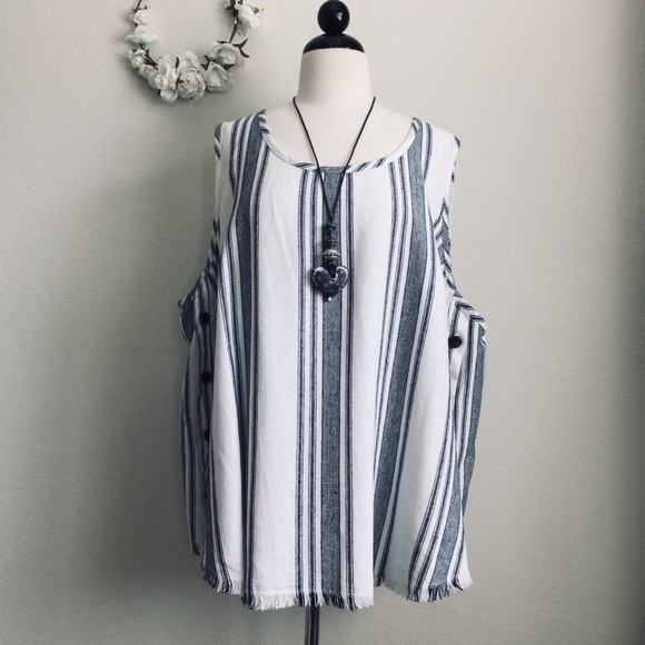 a.n.a Tops - Plus Size a.n.a Nantucket Stripe Top